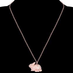 WEVENI Alloy Antique Gold Silver Plated Easter Bunny Rabbit Necklace Pet Pendant Jewelry for Women Girls Gift