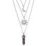 MJartoria Gothic Necklaces Chakra Sun and Moon Charm Pendant Multlayered Alloy Chain Choker Necklace Set Gothic Jewelry