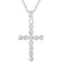 925 Sterling Silver Cross Necklace Jewelry Girls Kids Christening Pendant CZ 16''