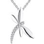 JO WISDOM Women Dragonfly Necklace,925 Sterling Silver Cubic Zirconia Dragonfly Pendant Necklace,Jewelry for Women