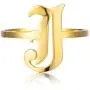 ZRAY Letter Rings for Women Personalized Rings Initial Rings 18K Gold Plated Adjustable Old English Name Rings A-Z Bridesmaid Gift for Girls