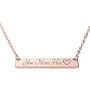 Customizable Your Name Bar Necklace Custom Jewelry Plated in 16k Rose Gold - Personalized Engraved Accessories for Wedding, Birthday, Graduation, Mothers Day, Christmas - With Present Box