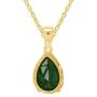 Jewel Zone US 14k Gold Over Sterling Silver 4.00 Ct Pear Cut Forest Green Simulated Helenite Pendant (4.00 Ct)