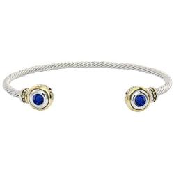 John Medeiros Classy Beijos Collection Two Stone Cubic-Zirconia Small Cuff Bracelet Made in America
