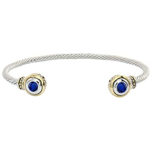 John Medeiros Classy Beijos Collection Two Stone Cubic-Zirconia Small Cuff Bracelet Made in America