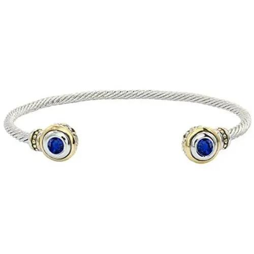 John Medeiros Classy Beijos Collection Two Stone Cubic-Zirconia Small Cuff Bracelet Made in America John Medeiros Classy Beijos Collection Two Stone Cubic-Zirconia Small Cuff Bracelet Made in America