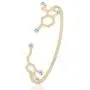 SENFAI Dopamine Serotonin Birthstone Cuff Bracelet 3 Tone Adjustable Great Gift for Women (March, gold-plated-brass)