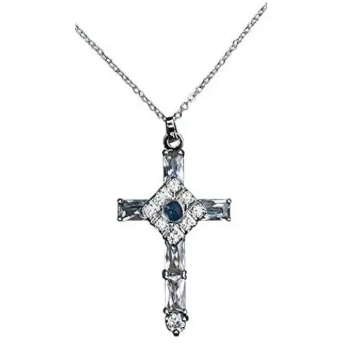 Lords Prayer Cross Necklace As Seen on TV Sterling Silver Crystals Gift Box