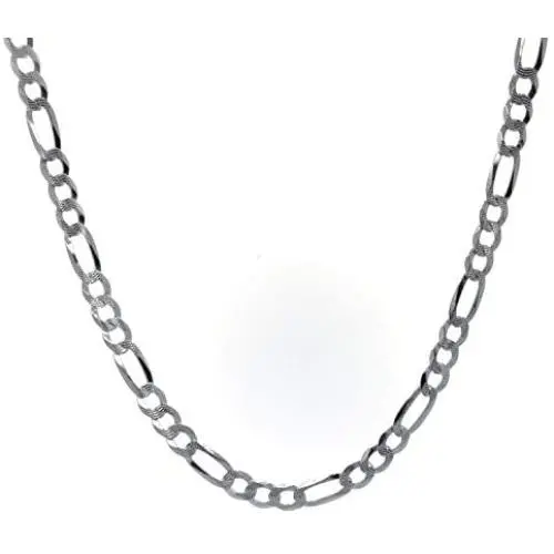 Pori Jewelers 925 Sterling Silver Figaro Pave Chain Necklace - 4mm - 7mm - Made in Italy Pori Jewelers 925 Sterling Silver Figaro Pave Chain Necklace - 4mm - 7mm - Made in Italy