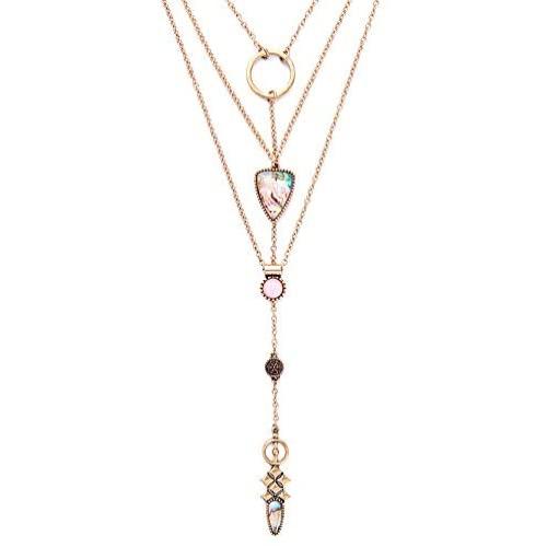 Exquisite Sequins Multilayer Pendant Necklace Multi-layer Bar Pendant Necklace Long Choker Necklace for Women Lady Girl