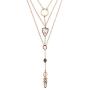 Exquisite Sequins Multilayer Pendant Necklace Multi-layer Bar Pendant Necklace Long Choker Necklace for Women Lady Girl