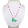 Fun Jewels Fairy Tale Cute Unicorn Pendant Color Change Chunky Mood Necklace with Glitter Gift for Girls