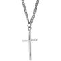 Finecraft Tube Cross Pendant in Sterling Silver, 24''