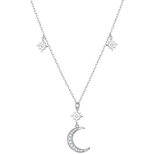 S925 Sterling Silver Jewelry Crescent Moon and Star Pendant Necklace… S925 Sterling Silver Jewelry Crescent Moon and Star Pendant Necklace…