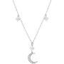 S925 Sterling Silver Jewelry Crescent Moon and Star Pendant Necklace…