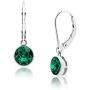 SolidSilver - Sterling Silver 6mm Round Solitaire Dangle Leverback Earrings Made with Swarovski Crystal | Sterling Silver, Yellow & Rose Gold Dipped