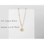 18k Gold Plated Medallion Necklace Coin Pendant Round Circle Disk Minimalist Jewelry for Women Teen Girls 18”