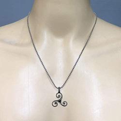 Celtic Jewelry Druid Triskele Triskelion Viking Pewter Mens Womens pendant necklace Amulet Charm for men women unisex w silver ball chain