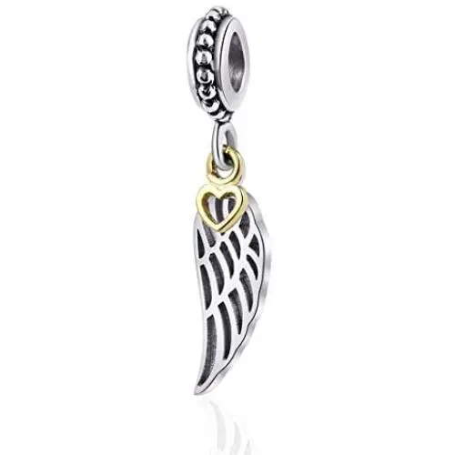Sambaah Angel Wing Charm 925 Sterling Silver Wing Pendant Feather Charm Lucky Bracelets Charm Sambaah Angel Wing Charm 925 Sterling Silver Wing Pendant Feather Charm Lucky Bracelets Charm