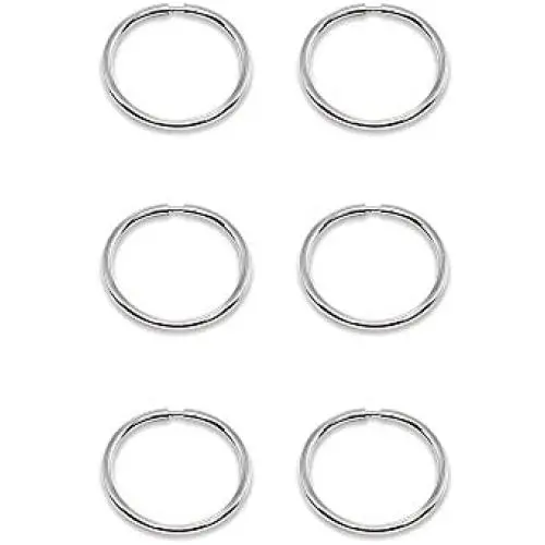 14K Gold Tiny Small Endless 10mm Thin Round Lightweight Unisex Hoop Earrings, Set of 3 Pairs