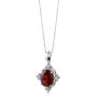 Peora Garnet Pendant Sterling Silver 2.25 Carats CZ Accents