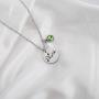 FUSTMW Vegan Heartbeat Symbol Necklace Vegetarian Gift Green Rhinestone Vegan Jewelry Animal Rights Gifts for Animal Lover