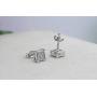 Dazzlingrock Collection 0.06 Carat (ctw) White Diamond V Prong Square Mens Hip Hop Iced Stud Earrings, Available in Metal 10K/14K/18K Gold & 925 Sterling Silver
