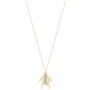 GELIN 14k Yellow Gold Sea Turtle with CZ Pendant Necklace for Women, 18''