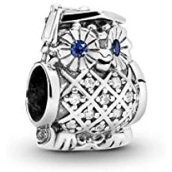 Pandora Jewelry Owl Graduation Crystal and Cubic Zirconia Charm in Sterling Silver