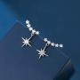 SLUYNZ Sparkling Star Drop Earrings for Women Teen Girls Sterling Silver Star Wrap Earrings Studs