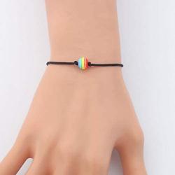 AKTAP LGBT String Ankle Bracelet Gay Lesbian Pride Jewelry Rainbow Friendship Gift for Couple