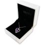 DEPHINI - Purple Heart Necklace - 925 Sterling Silver - CZ Crystal Pendant Birthstone - Fine Jewellery Love - 18 Premium Rhodium Plated Silver Chain - A Cubic Zirconia