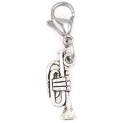 Its All About...You! Mini Trumpet Instrument Clip on Charm Perfect for Necklaces Bracelets 101Y