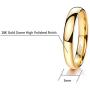 Crownal 1mm 2mm 3mm 4mm 5mm 6mm 7mm 8mm Tungsten White/Yellow Gold/Rose Gold/Black Wedding Band Ring Men Women Plain Dome Polished Comfort Fit Size 3 To 17