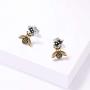 Nofade Silver Cute Flower Bumble Bee Earrings Studs for Women Teen Girls 925 Sterling Silver & Brass Small Animal Studs Earrings Hypoallergenic Earrings for Sensitive Ears