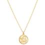 AUSIKA Dainty Medallion Cherub Pendant Necklace for Women 18k Gold Plated Chain Handmade Jewelry