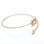 YouU 2 Pcs Boho Simple Metal Women Upper Arm Bangle Bracelet Star Moon Open Cuff Armband Armlet Jewelry Gold with Storage Box