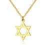 AILUOR 18K Gold Plated Megan Star of David Pendant Necklaces, Six Pointed Megan Star Jewish Israel Jewelry for Women/Men Hip Hop Jewelry