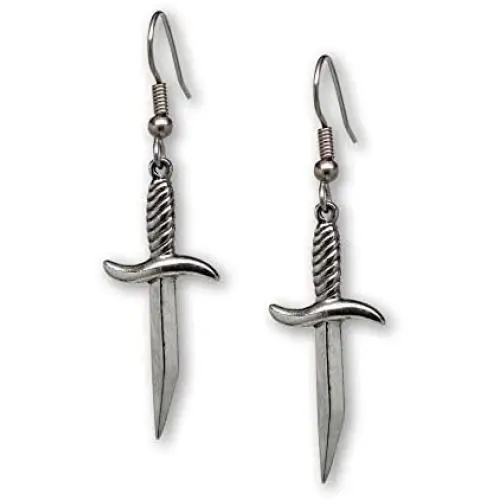 Gothic Dagger Sword Pirate Medieval Renaissance Silver Finish Dangle Earrings Gothic Dagger Sword Pirate Medieval Renaissance Silver Finish Dangle Earrings
