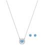 SWAROVSKI Crystal Blue Sparkling Dance Necklace and Earrings Set, Rhodium-Plated