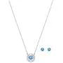 SWAROVSKI Crystal Blue Sparkling Dance Necklace and Earrings Set, Rhodium-Plated SWAROVSKI Crystal Blue Sparkling Dance Necklace and Earrings Set, Rhodium-Plated