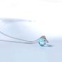 JEWME 925 Sterling Silver Mermaids Tears Necklace Crystal Teardrops Collarbone Chain Fishtail Pendant Jewelry Gift