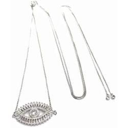 Silver Plated Evil Eye Adjustable Necklace Novelty Jewelry for Women
