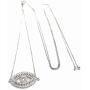 Silver Plated Evil Eye Adjustable Necklace Novelty Jewelry for Women