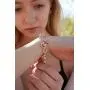 Leafael 18K Rose Gold Plated Love Heart Link Bracelet with Healing Stone Crystal Jewelry Gifts for Women, 7'' Chain + 2'' Extender