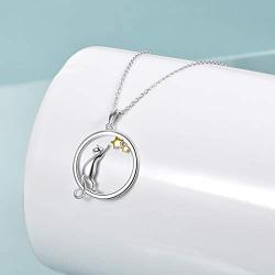 MONGAS Cat Necklaces 925 Sterling Silver Cat Jewelry Gift for Woman