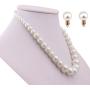 HAPPYAN Handmade Faux Pearl Necklace and Clip on Earrings Jewelry Sets for Women Bib Choker Collar Necklace