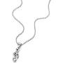 COOLSTEELANDBEYOND Stainless Steel Treble Clef Music Sign Pendant Necklace for Men Women, 23.6 inches Ball Chain