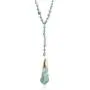 RIAH FASHION Bohemian Pendant Long Beaded Statement Necklace - Sparkly Crystal, Natural Stone Quartz Charm, Boho Wood Bead Long Chain Wrap Y Lariat