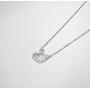 Agvana 14K Solid White Gold Diamond Swan Dainty Pendant Necklace Fine Jewelry Anniversary Birthday Gifts for Women Teen Girls Sister Lover Wife Mom Grandma Her Yourself, 16+2 Inch Extender